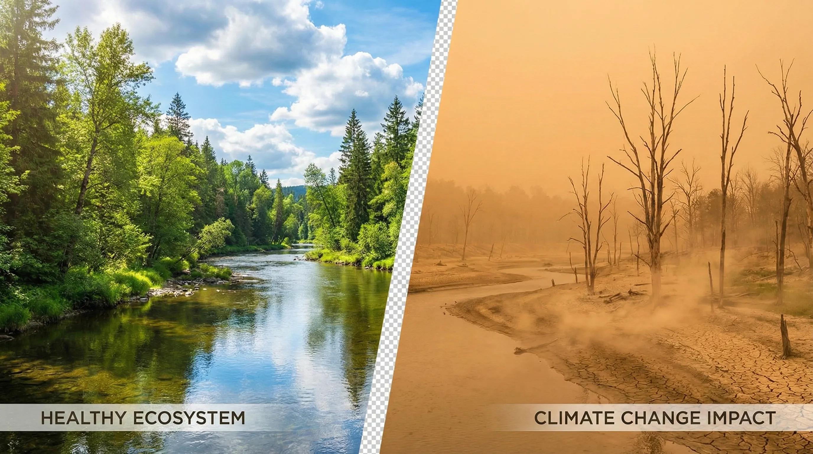 健康生态 vs 气候变化影响对比